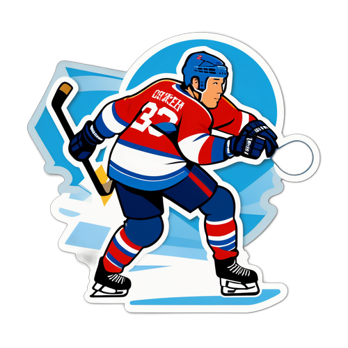 Autocolant cu design de teren de hochei