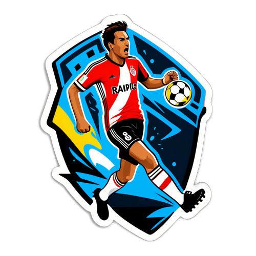 Stiker Aksi Tinggi Racing Club vs River Plate