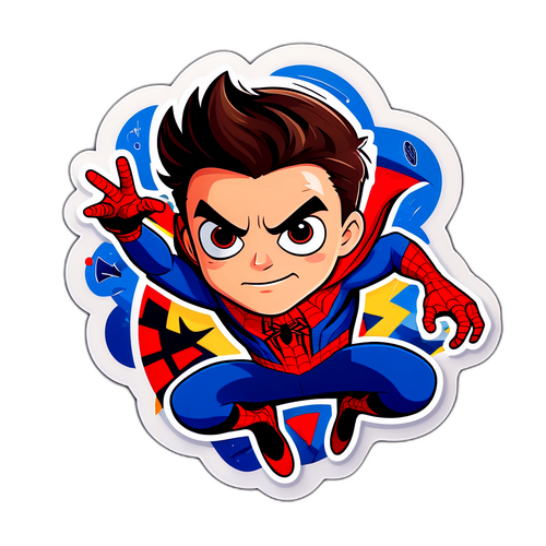 Sticker van een jongere Spider-Man