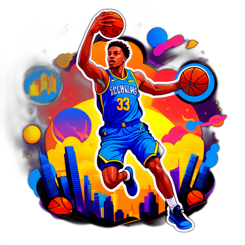 Dynamic Basketball Action Sticker
