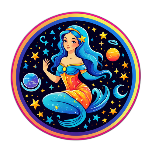 कुंभ राशि का रंगीन चित्रण