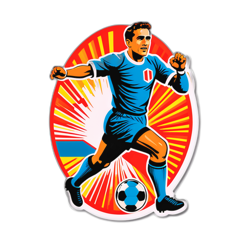 Vintage-sticker af Franco Mastantuono i aktion
