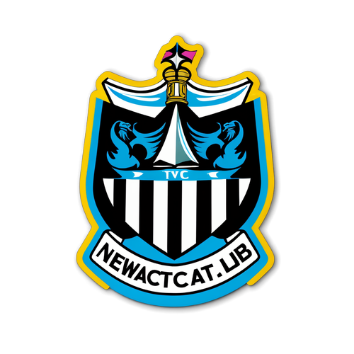 Upptäck Newcastle's Nyaste Klistermärke: En Fotboll Klädd i Klubbens Färger och Emblem!