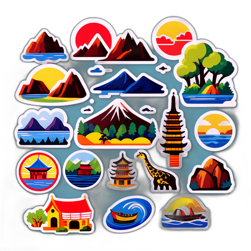 家乡风景主题贴纸