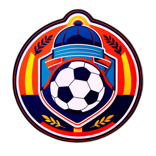 Adesivo Estilizado de Boné com Elementos de Futebol