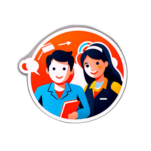 Sticker Celebrando el Crecimiento de Empleados en Comercio