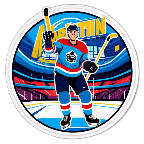 Design nálepky s Martinem Nečasem oslavujícím svůj úspěch