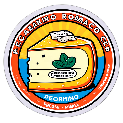 Colorful Pecorino Romano Cheese Sticker