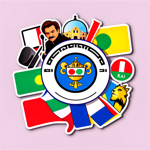 Adesivo Colorato con il Logo Iconico di Rai 1