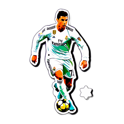 สติกเกอร์คริสเตียโน่ โรนัลโด้ในชุดเรอัล มาดริด