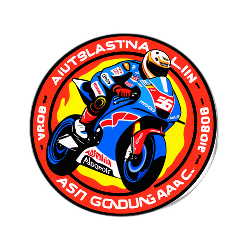 Stiker Motogp Australia dengan Elemen Seni Aborigin
