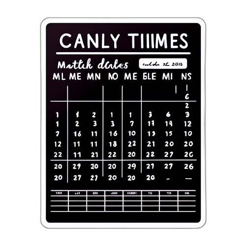 MLS Schedule Chalkboard Calendar Sticker