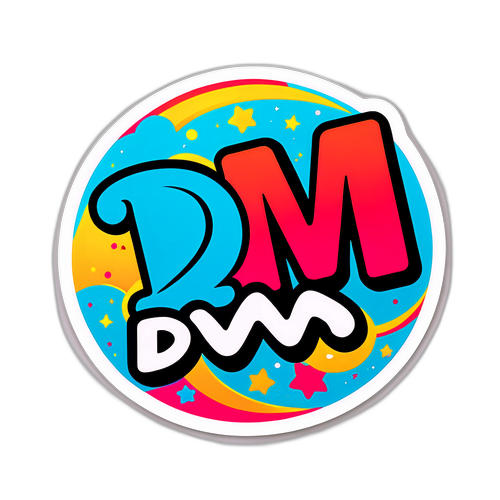 Speelse DM-logo Sticker