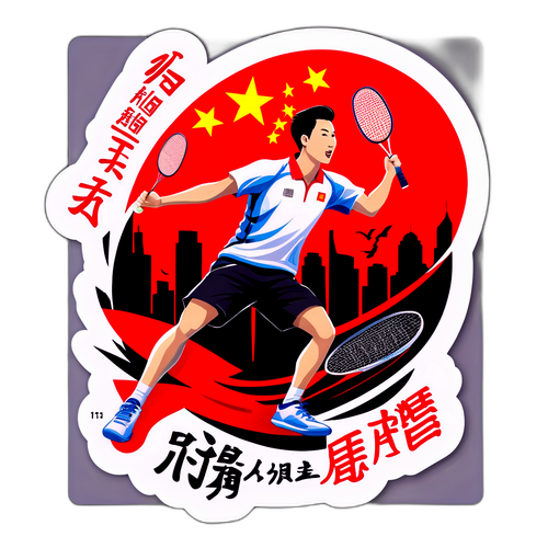 庆祝中国男子单打羽毛球队十年后夺冠
