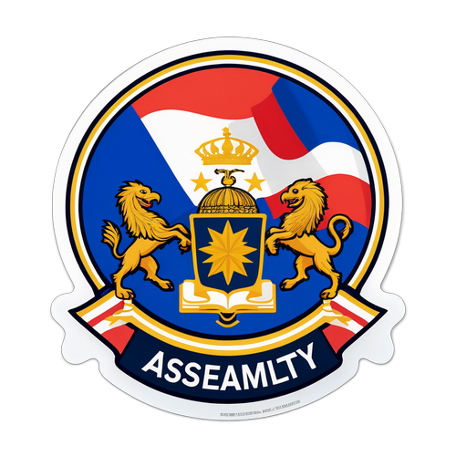 Sticker représentant l'Assemblée nationale avec des éléments iconiques français