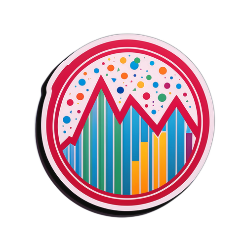 주식 상승을 기념하는 기쁜 느낌의 스티커