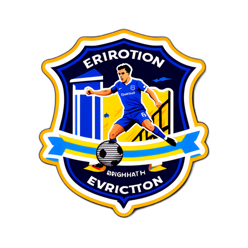 Sticker ya Retro ya Mchezo wa Everton dhidi ya Brighton