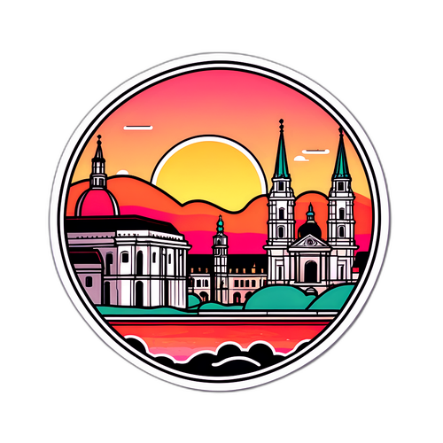 Minimalist Aufkleber der Wiener Altstadt
