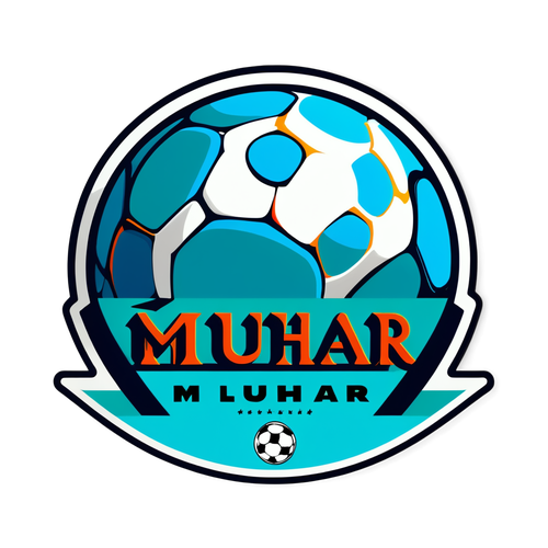 Logo personalizat cu numele 'Muhar' și elemente moderne de fotbal