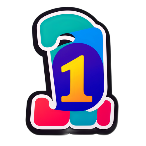 Sticker Angka '1' yang Ceria