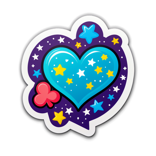 Amour et Étoiles: Le Design de Sticker Qui Vous Porte Chance!