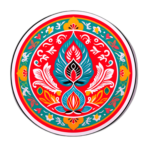 Stiker Motif Tradisional Indonesia untuk Merayakan 'akgtk kemenag'