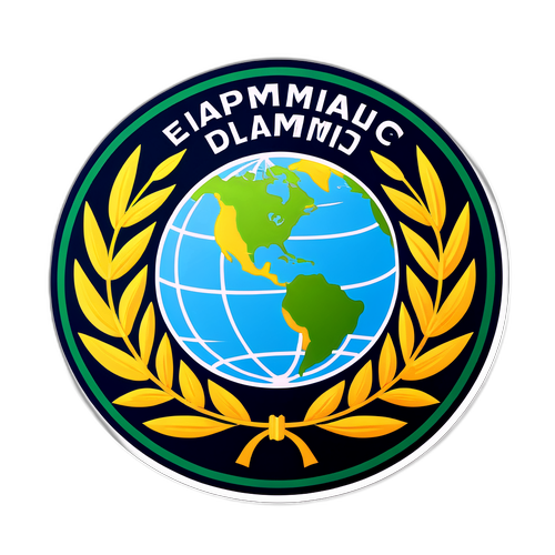 Diplomatisk emblem med jordklot och lagerblad