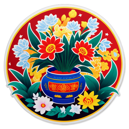 Cảnh sắc thanh bình với hoa và lễ vật