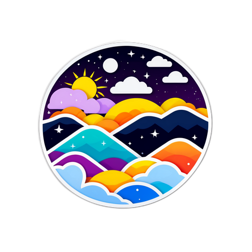 대구 밤하늘의 다채로운 기상 정보 스티커