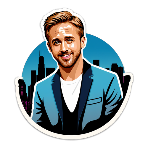 Stílusos illusztráció Ryan Goslinggal
