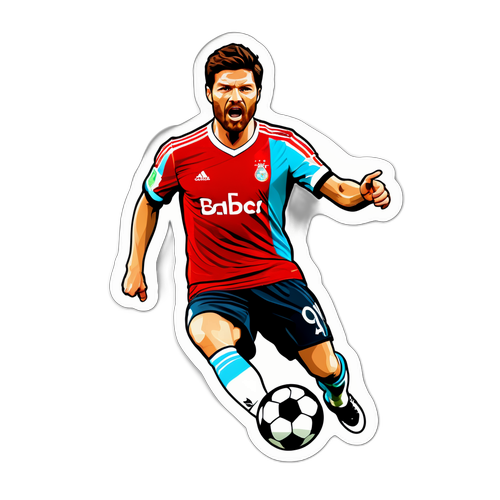 Autocollant de Xabi Alonso en pleine action