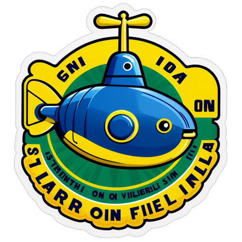 Sticker de Villarreal con submarino amarillo