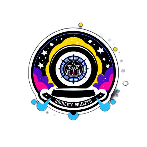 Design cu un puck de hochei strălucitor într-un mediu nocturn