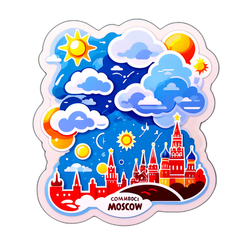 Стикер с погодной картой Москвы