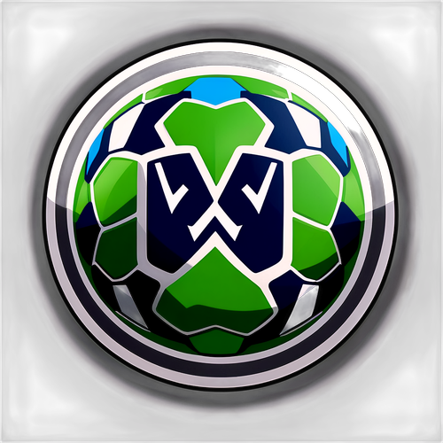 Sticker cu mingea de fotbal din culorile echipelor Bundesliga Wolfsburg și Hoffenheim