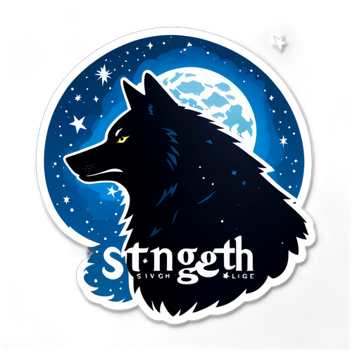 Silhouette de loup alpha sur fond étoilé