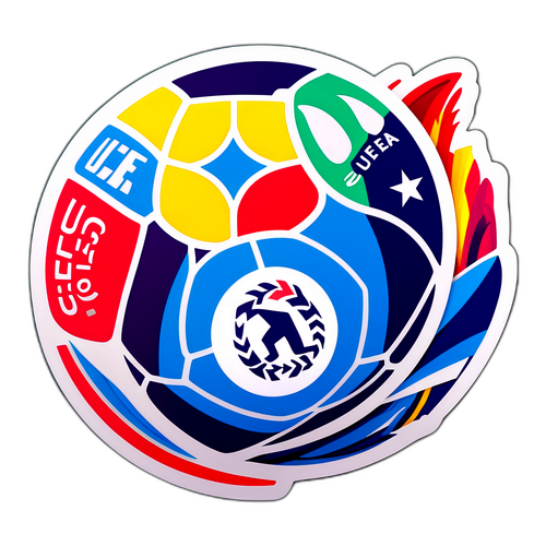 Autocollant Coloré Représentant le Logo de l'UEFA