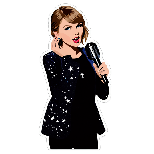 Unveiling the Star: A Minimalist Silhouette of Taylor Swift Radiating Stardom!