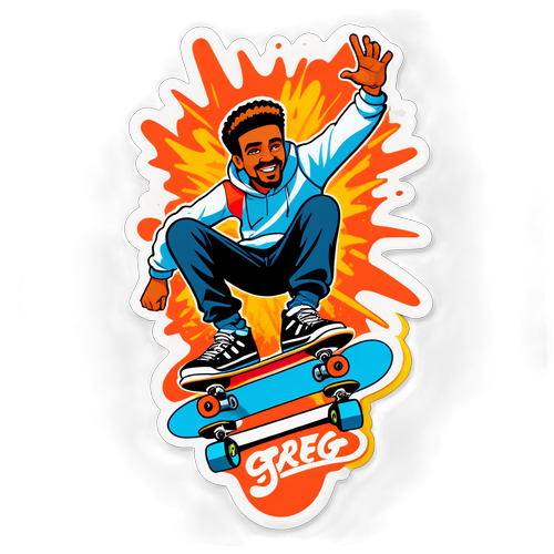 Στυλάτο αυτοκόλλητο του Greg Taylor με στοιχεία skateboard