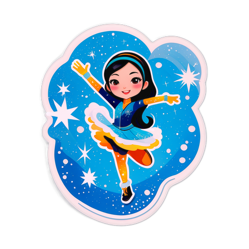 Aufkleber von Alysa Liu beim wunderschönen Dreh auf dem Eis