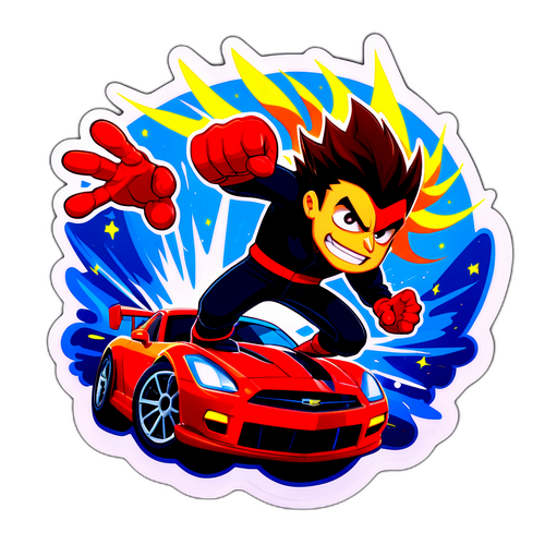 Un sticker de Galindez haciendo una parada espectacular