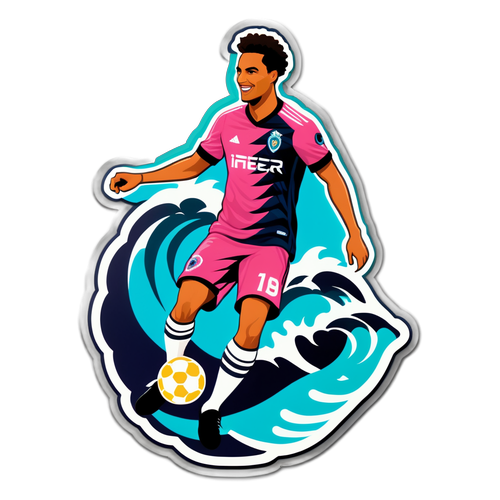 Diseño vibrante de un jugador de fútbol del Inter Miami