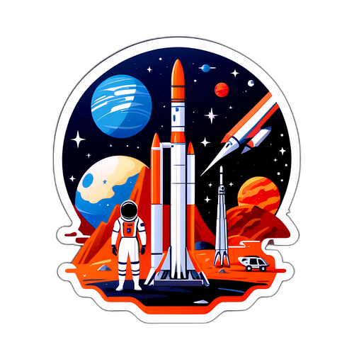 Adesivo Spaziale: Missione Mars di SpaceX