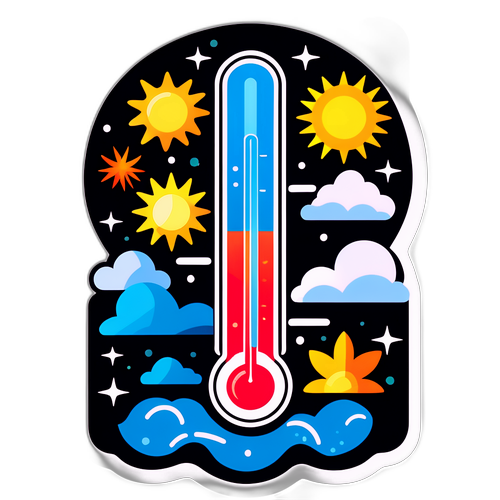 दिल्ली के तापमान पर आधारित मौसम-थीम वाला स्टकर