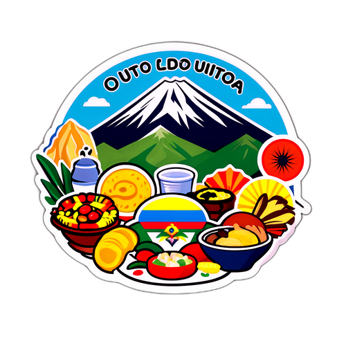 Stiker Logo LDU Quito dengan Elemen Budaya Ekuador