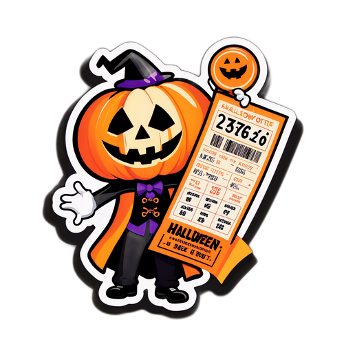 ハロウィンジャンボ宝くじを持つキャラクター