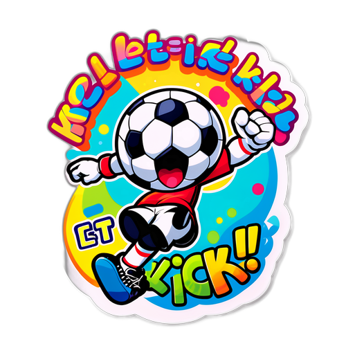 Δημιουργήστε μια διασκεδαστική αυτοκόλλητη εικόνα ενός χαρακτήρα ποδοσφαίρου με το 'Ας το Κλωτσήσουμε!'