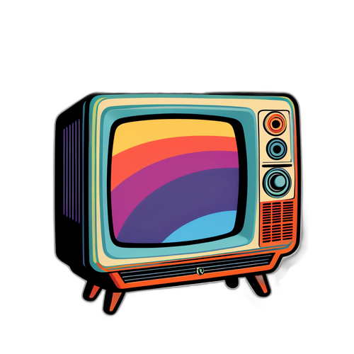 RTL-Programm Vintage Fernseher Aufkleber