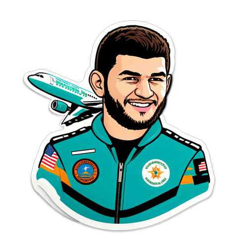 Stiker Khabib Nurmagomedov Sebagai Pilot Pesawat