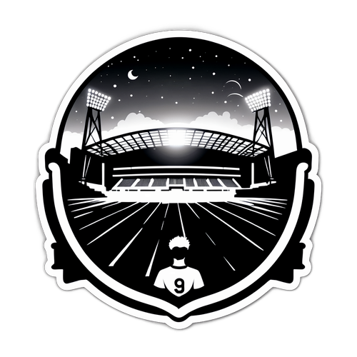 עיצוב מדבק בעיצוב קודר בשחור-לבן של אנפילד במהלך משחק בלילה